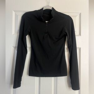 1/4 Zip long sleeve top with thumb holes